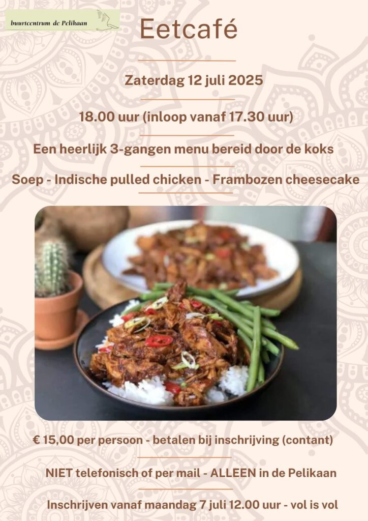 Eetcafe in de Pelikaan Krommenie Zaanstad