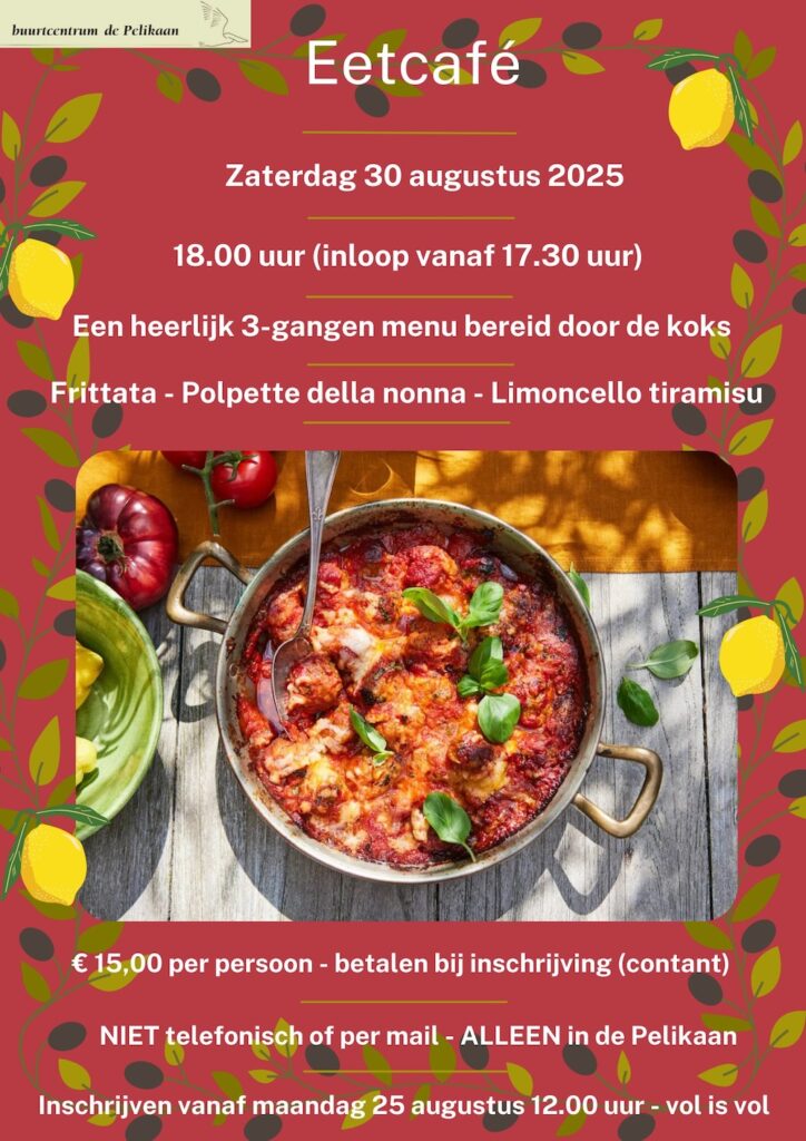 Eetcafe 30 augustus de Pelikaan Krommenie Zaanstad