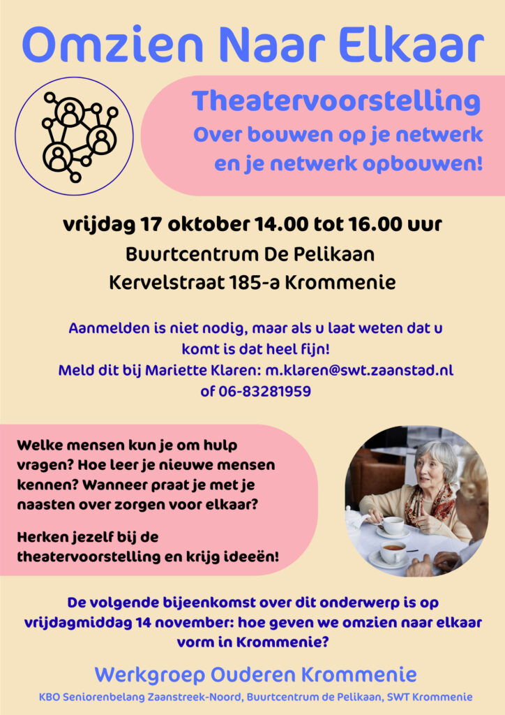 Omzien naar elkaar, de Pelikaan, Krommenie, Zaanstad